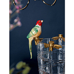 Ваза из прозрачного стекла с бронзовыми ножками и фигурками попугаев Eden Garden porcelain and bronze варинант исполнения - 3 | Loft Concept в Челябинске