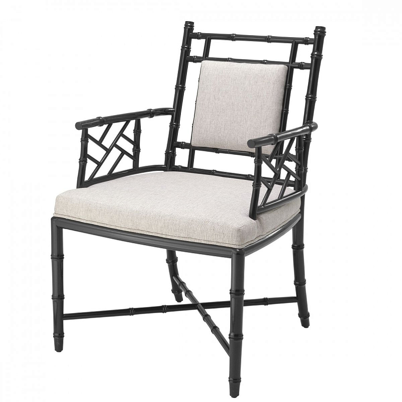 Кресло Eichholtz Chair Germaine Черный Бежево-серый Кресло Eichholtz Chair Germaine Черный Бежево-серый в Челябинске | Loft Concept