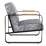 Кресло серый велюр с жесткими подлокотниками на полозьях Ashton варинант исполнения - 2 | Loft Concept в Челябинске