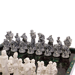 Шахматы Русские сказки с доской из натурального камня Змеевик Decorative Thematic Chess варинант исполнения - 2 | Loft Concept в Челябинске