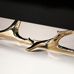 Дизайнерский комод чёрный глянцевый с основанием в виде золотых ветвей Meta Credenza  варинант исполнения - 2 | Loft Concept в Челябинске