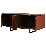 Комод с декором из кожи Orange Leather Chest of Drawers варинант исполнения - 3 | Loft Concept в Челябинске