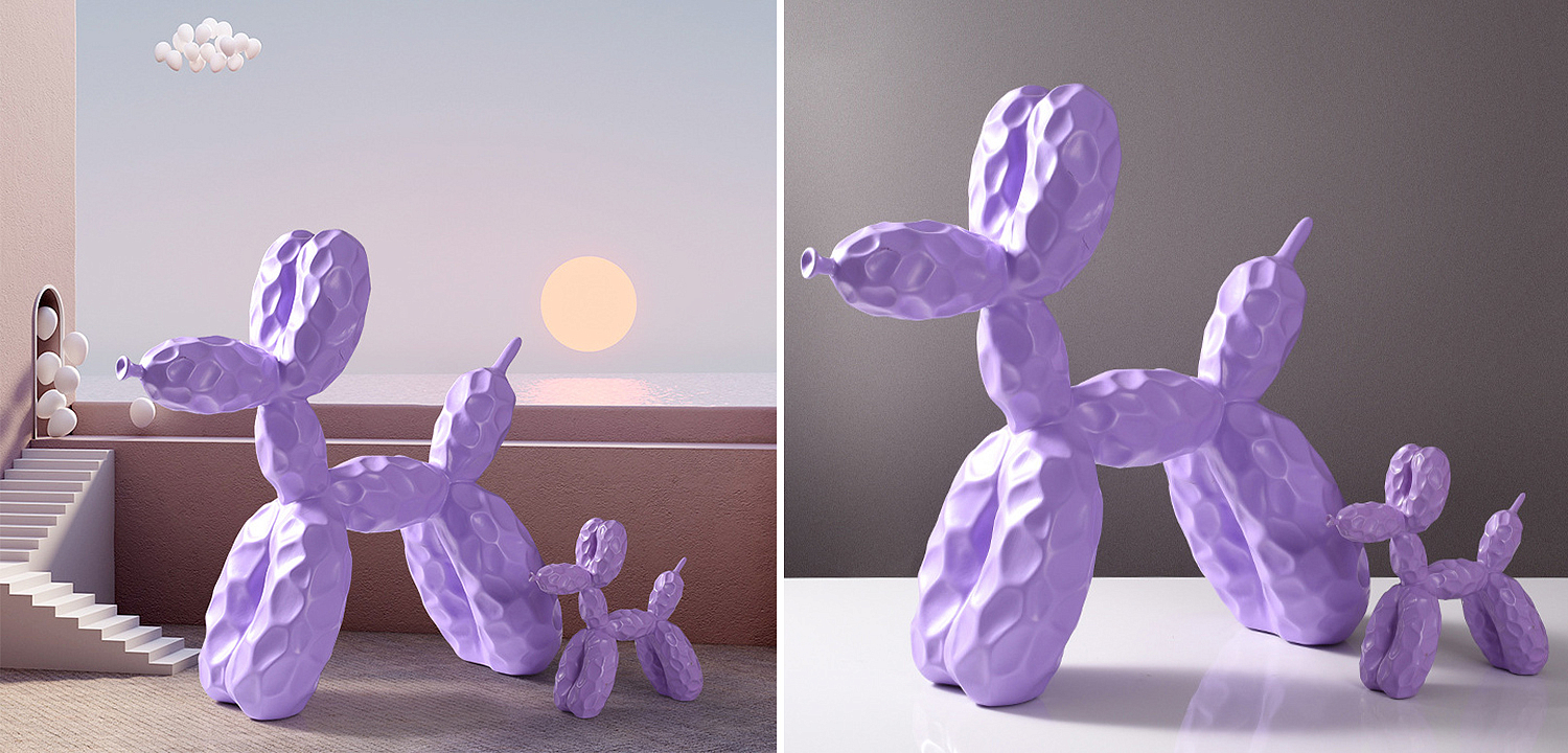 Статуэтка Jeff Koons Balloon Dog Crumpled Lilac Статуэтка Jeff Koons Balloon Dog Crumpled Lilac - Loft-Concept в Челябинске