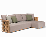 Дизайнерский уличный диван из массива дерева с плетеной спинкой PALINFRASCA Sofa варинант исполнения - 1 | Loft Concept в Челябинске