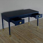 Письменный стол Elsa Dreams Blue Шпон дерево с двумя ящиками варинант исполнения - 3 | Loft Concept в Челябинске