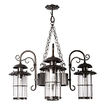 Уличная подвесная люстра с 4-мя цилиндрическими плафонами на цепях Elysian Lanterns варинант исполнения - 1 | Loft Concept в Челябинске
