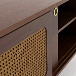 ТВ-тумба из ореха с плетеным декором Eland Wooden Wicker TV Stand варинант исполнения - 7 | Loft Concept в Челябинске