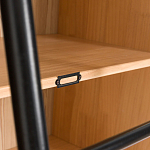 Книжный шкаф из массива сосны с металлической лестницей Burton Wood Cabinet варинант исполнения - 6 | Loft Concept в Челябинске