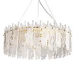 Люстра круглая с прозрачными стержнями разной длины Textured Glass Chandelier варинант исполнения - 1 | Loft Concept в Челябинске