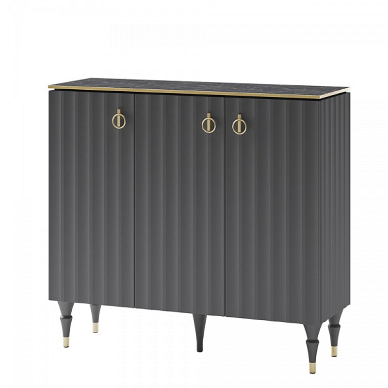 Консоль с фасадами цвета графит Antique Order Graphite Графит Золотой Черный Мрамор Nero Консоль с фасадами цвета графит Antique Order Graphite Графит Золотой Черный Мрамор Nero в Челябинске | Loft Concept