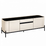ТВ-тумба белая с чёрной столешницей с 2-мя дверками и ящиком San Marco варинант исполнения - 1 | Loft Concept в Челябинске
