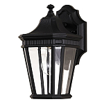 Настенный фонарь черного цвета с прозрачными стеклянным плафоном Feiss варинант исполнения - 6 | Loft Concept в Челябинске