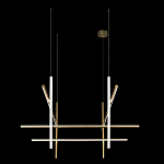 Люстра с 8-ю пересекающимися цилиндрическими плафонами на тонких тросах Trumpet tube варинант исполнения - 5 | Loft Concept в Челябинске