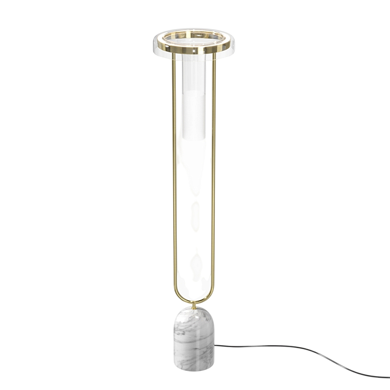 Напольный торшер светодионый Ikebana 3000К 24Вт Латунь Прозрачный в Челябинске | Loft Concept 