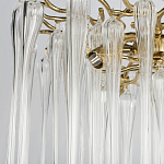 Люстра подвесная круглая в виде ветвей деревьев бронзового цвета с прозрачными подвесками-каплями Droplet Chandelier варинант исполнения - 5 | Loft Concept в Челябинске