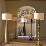 Торшер с фактурным массивным корпусом и тканевым цилиндрическим абажуром Textured Monolith варинант исполнения - 5 | Loft Concept в Челябинске