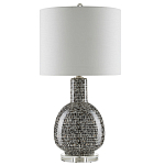 Настольная лампа с корпусом в форме амфоры и тканевым абажуром Warmth of Light варинант исполнения - 3 | Loft Concept в Челябинске