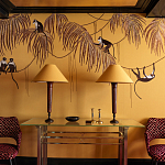 Обои с вышивкой ручной работы Étienne Original colourway on wool sateen варинант исполнения - 4 | Loft Concept в Челябинске