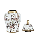 Ваза с нежным цветочным узором в пастельных тонах и крышкой с золотым акцентом Chinoiserie Ceramics варинант исполнения - 2 | Loft Concept в Челябинске