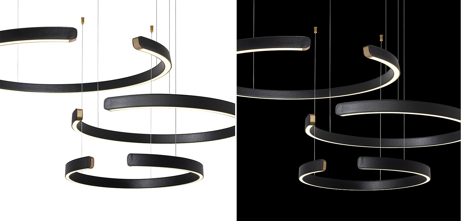 Люстра Half Ring 3 black leather Люстра Half Ring 3 black leather - Loft-Concept в Челябинске
