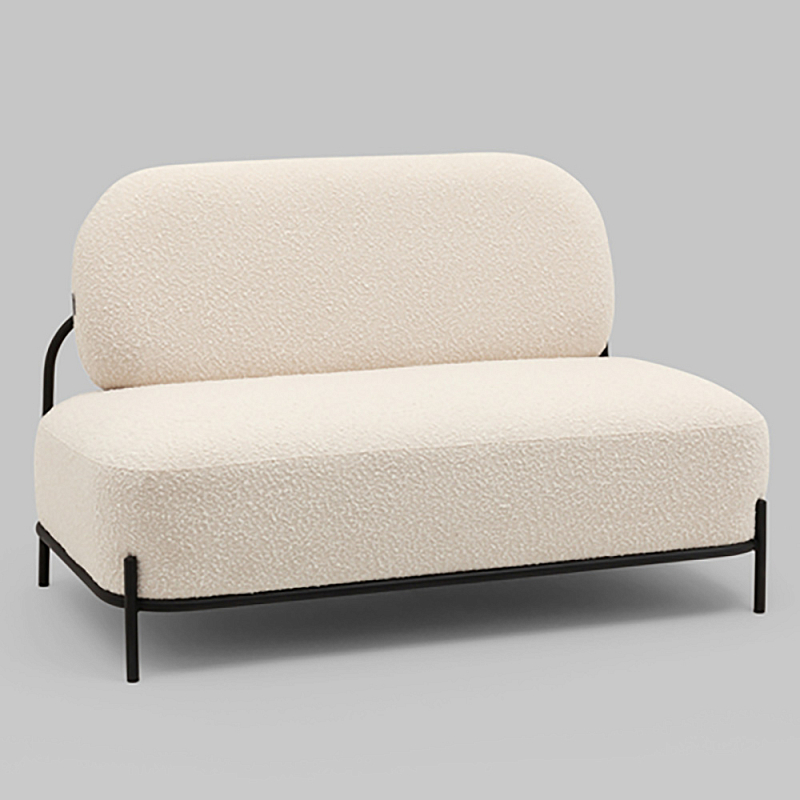 Диван Стоун ткань букле молочный Молочный Черный в Челябинске | Loft Concept 