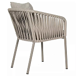 Стул серо-бежевый с декоративным плетением на спинке и подлокотниках Chair Weave варинант исполнения - 3 | Loft Concept в Челябинске