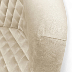 Барный стул со спинкой и подлокотниками на 4-х деревянных ножках Кремовый Велюр Ava Charm варинант исполнения - 4 | Loft Concept в Челябинске