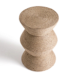 Приставной стол с отделкой из джута Juti D30 см варинант исполнения - 3 | Loft Concept в Челябинске