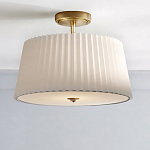 Потолочный светильник с белым плиссированным абажуром Ganglion варинант исполнения - 2 | Loft Concept в Челябинске