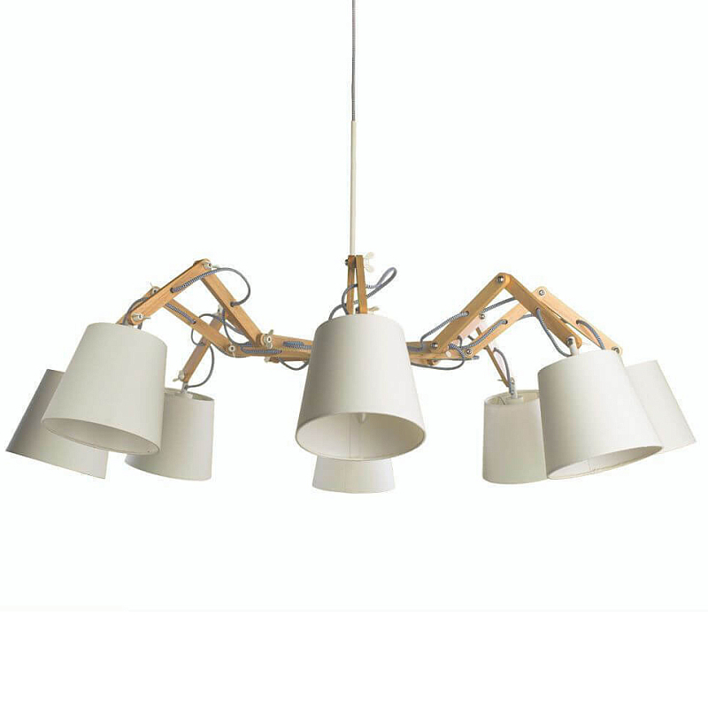Люстра Woodland Pendant 8 White Белый Древесина Люстра Woodland Pendant 8 White Белый Древесина в Челябинске | Loft Concept