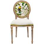 Стул бежевый из натурального бука с изображением птиц и цветов Blooming Birds варинант исполнения - 1 | Loft Concept в Челябинске