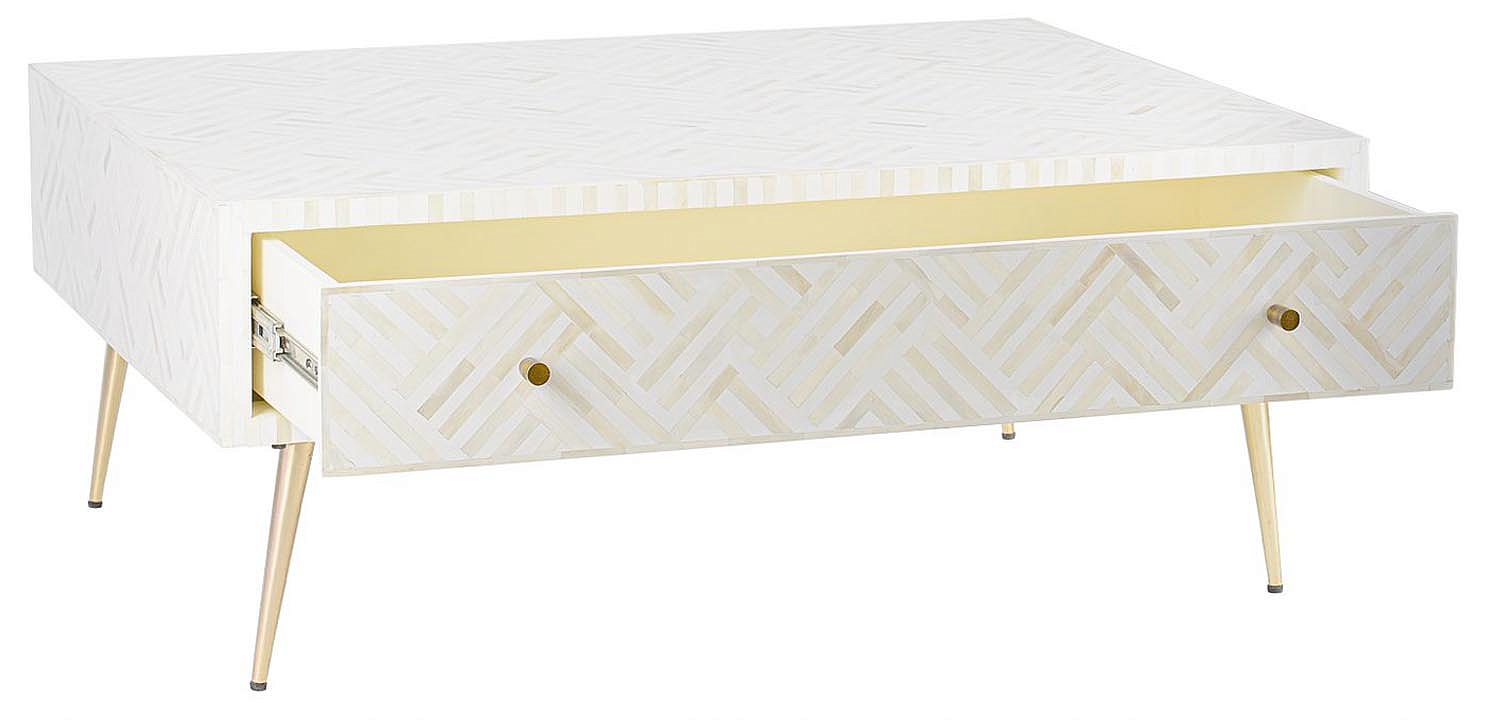 Кофейный стол White Indian Bone Inlay Coffee Table Кофейный стол White Indian Bone Inlay Coffee Table - Loft-Concept в Челябинске