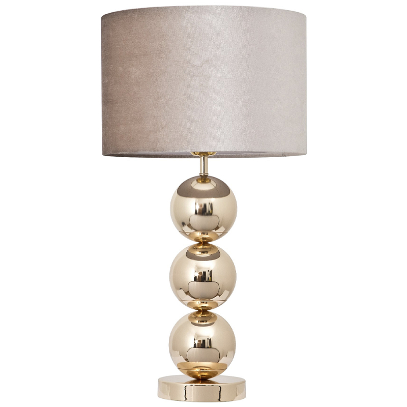 Настольная лампа с основанием в виде золотых сфер Balance Table Lamp Gold Глянцевое золото Бежево-серый Настольная лампа с основанием в виде золотых сфер Balance Table Lamp Gold Глянцевое золото Бежево-серый в Челябинске | Loft Concept