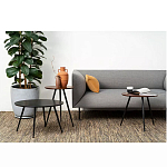 Кофейный столик с круглой столешницей на 3-х черных ножках Laconic Stylish Design варинант исполнения - 2 | Loft Concept в Челябинске