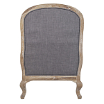 Кресло с пуфом с мягкой обивкой из льна Edward Armchair grey варинант исполнения - 3 | Loft Concept в Челябинске