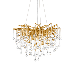 Люстра подвесная с прозрачными стеклянными подвесками в форме капель Диаметр 60 см Droplet Chandelier варинант исполнения - 6 | Loft Concept в Челябинске