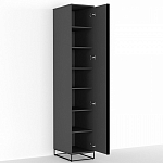 Шкаф-пенал с зеркальной дверцей и фасадом цвета графит Strict Lines варинант исполнения - 3 | Loft Concept в Челябинске