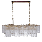 Люстра подвесная прямоугольная из рифленого стекла Fluted Glass Chandelier варинант исполнения - 2 | Loft Concept в Челябинске