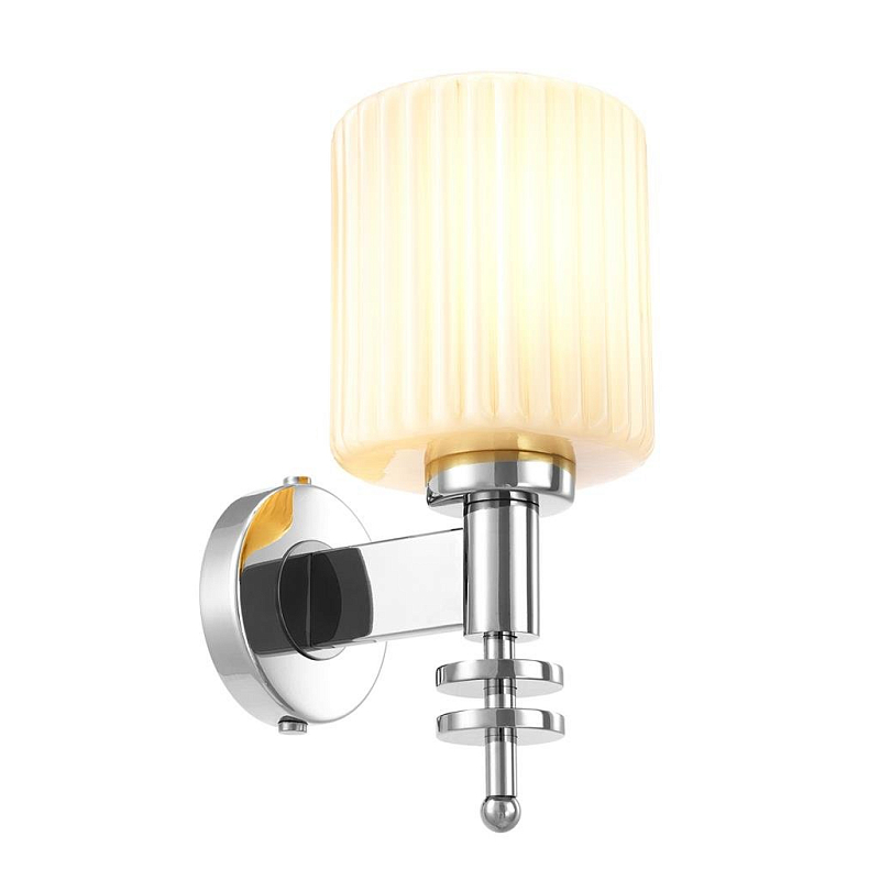 Бра Eichholtz Wall Lamp Ponza Nickel Никель Белый в Челябинске | Loft Concept 