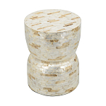 Приставной столик с мозаичным рисунком из раковин устриц Bone Inlay варинант исполнения - 4 | Loft Concept в Челябинске