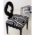 Дизайнерский стул с круглой деревянной спинкой Black and White Clover варинант исполнения - 7 | Loft Concept в Челябинске