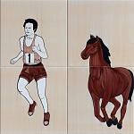 Дизайнерская плитка Конь бегун варинант исполнения - 1 | Loft Concept в Челябинске