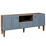 ТВ-тумба серая из массива бука с 2-мя дверками и ящиком Wenge Light варинант исполнения - 1 | Loft Concept в Челябинске