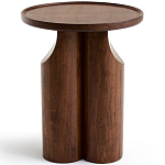 Круглый приставной стол из массива ореха Balu Wooden Side Table варинант исполнения - 2 | Loft Concept в Челябинске