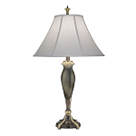 Настольная лампа с белым тканевым абажуром в форме колокола Stiffel варинант исполнения - 1 | Loft Concept в Челябинске