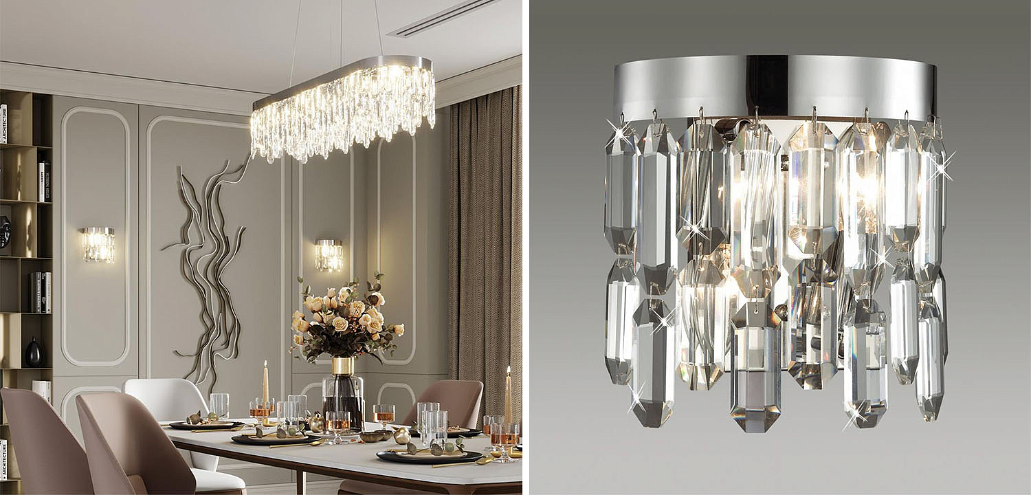 Бра Crystal Polyhedrons Wall Lamp Chrome Бра Crystal Polyhedrons Wall Lamp Chrome - Loft-Concept в Челябинске