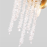 Бра с хрустальными прозрачными подвесками и круглым основанием золотого цвета FAIRYTREE Light варинант исполнения - 4 | Loft Concept в Челябинске