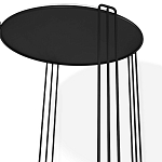 Стол журнальный круглый с серой столешницей из стекла на 4-х черных ножках Gray and Gold Marble варинант исполнения - 3 | Loft Concept в Челябинске