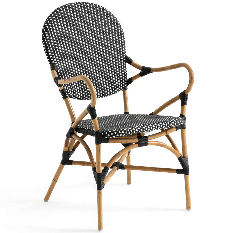 Кресло плетеное из ротанга Ronald Black White Rattan Chair Коричневый Черно-белый Кресло плетеное из ротанга Ronald Black White Rattan Chair Коричневый Черно-белый в Челябинске | Loft Concept