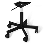 Стул с мягкой розовой обивкой из велюра и подъемно-поворотным механизмом на черных колесиках Harper Pink варинант исполнения - 4 | Loft Concept в Челябинске